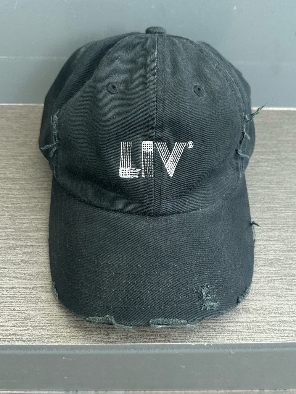 Distressed LIV Miami Nightclub Black Dad Hat